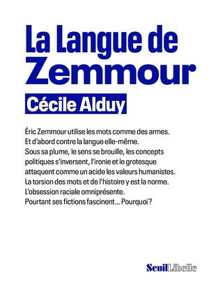 Cubierta del libro La langue de Zemmour